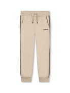 Pantaloni sportivi con bordo a righe per bambino Lanvin Enfant beige con orlo a righe - Rubino Kids