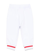 Pantaloni sportivi con fiocco per neonata Monnalisa bianco con orli a coste - Rubino Kids