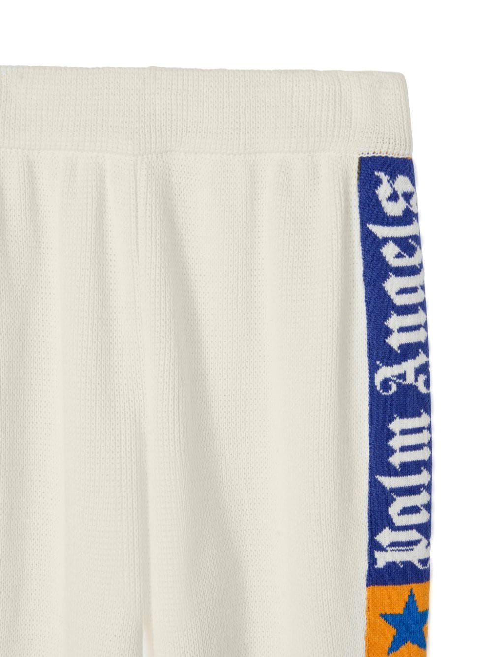 Pantaloni sportivi con logo jacquard per bambino Palm Angels Kids bianco con fascia in vita - Rubino Kids