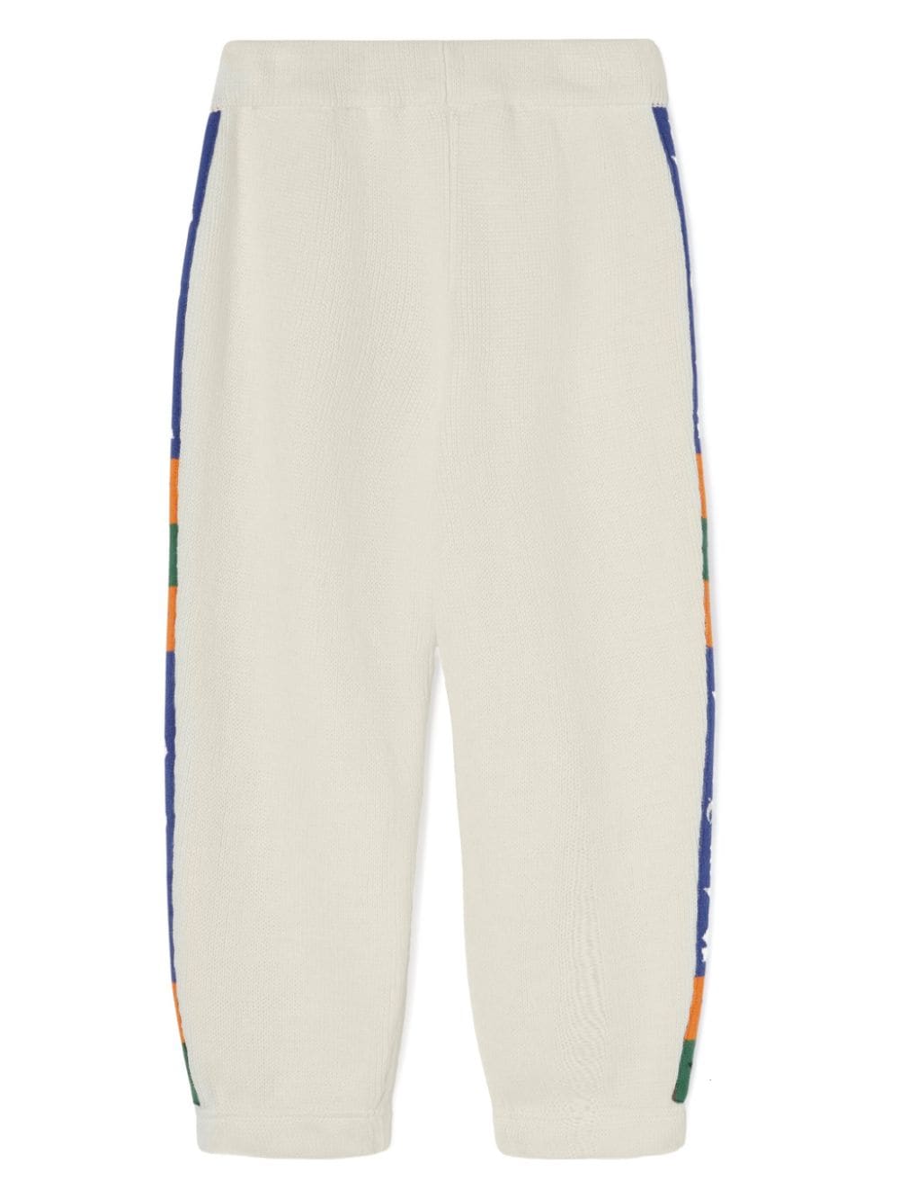 Pantaloni sportivi con logo jacquard per bambino Palm Angels Kids bianco con fascia in vita - Rubino Kids