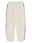 Pantaloni sportivi con logo jacquard per bambino Palm Angels Kids bianco con fascia in vita - Rubino Kids