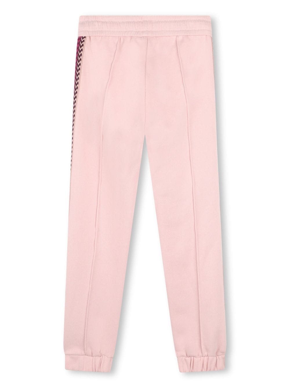 Pantaloni sportivi con ricamo per bambina Lanvin Enfant rosa con gamba affusolata - Rubino Kids