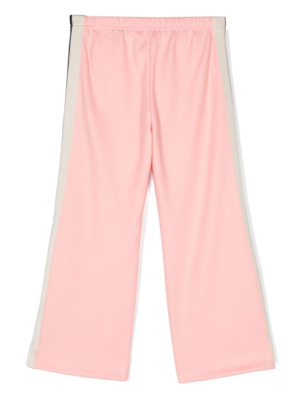 Pantaloni sportivi con ricamo per bambina Palm Angels Kids rosa con gamba ampia - Rubino Kids