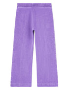 Pantaloni sportivi con stampa per bambina Palm Angels Kids viola con gamba ampia - Rubino Kids