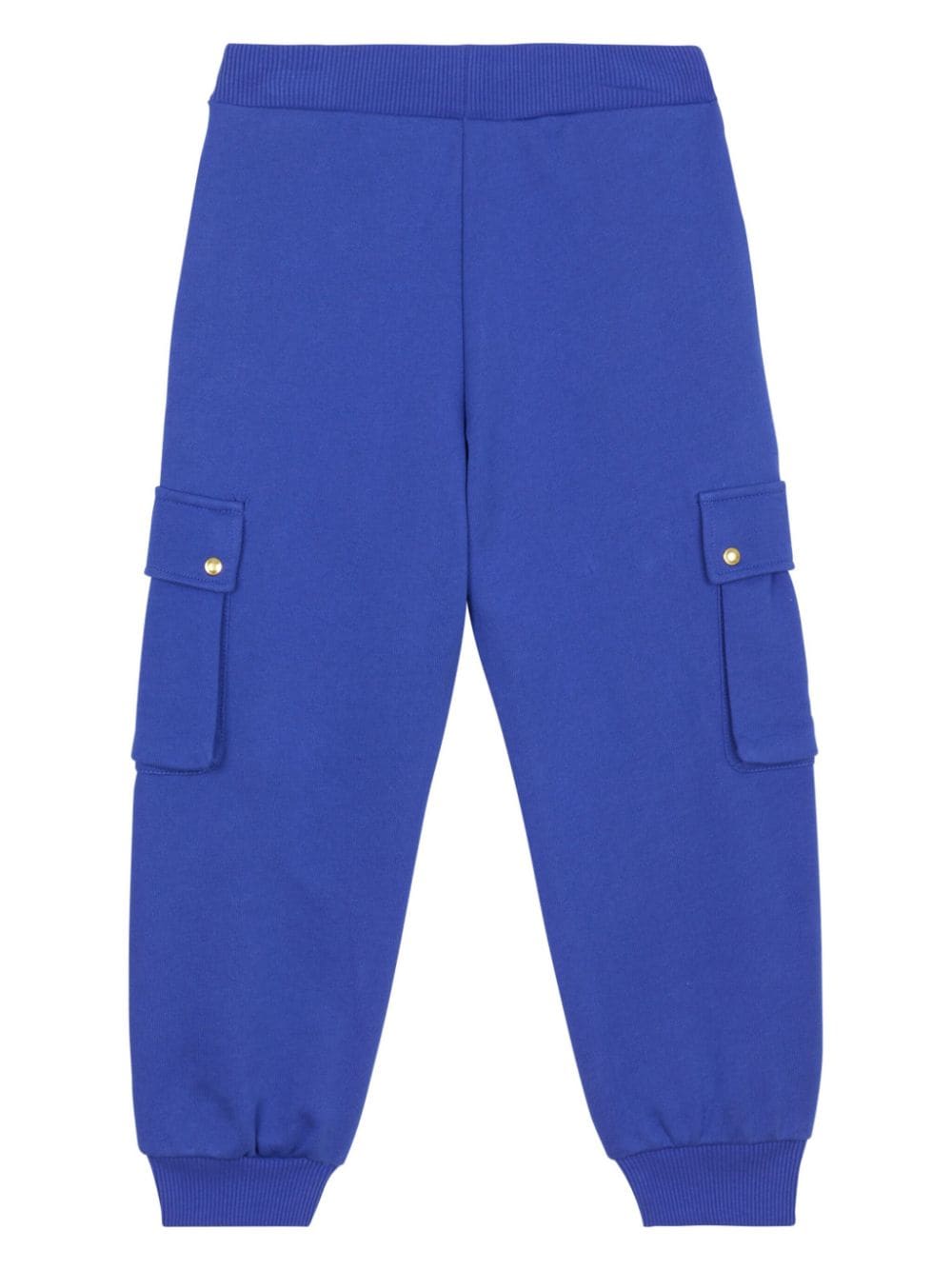 Pantaloni sportivi con stampa per bambino Balmain Kids blu con vita elasticizzata - Rubino Kids