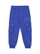 Pantaloni sportivi con stampa per bambino Balmain Kids blu con vita elasticizzata - Rubino Kids