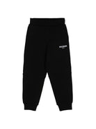 Pantaloni sportivi con stampa per bambino Balmain Kids nero con vita elasticizzata - Rubino Kids