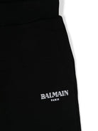 Pantaloni sportivi con stampa per bambino Balmain Kids nero con vita elasticizzata - Rubino Kids