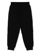 Pantaloni sportivi con stampa per bambino Balmain Kids nero con vita elasticizzata - Rubino Kids