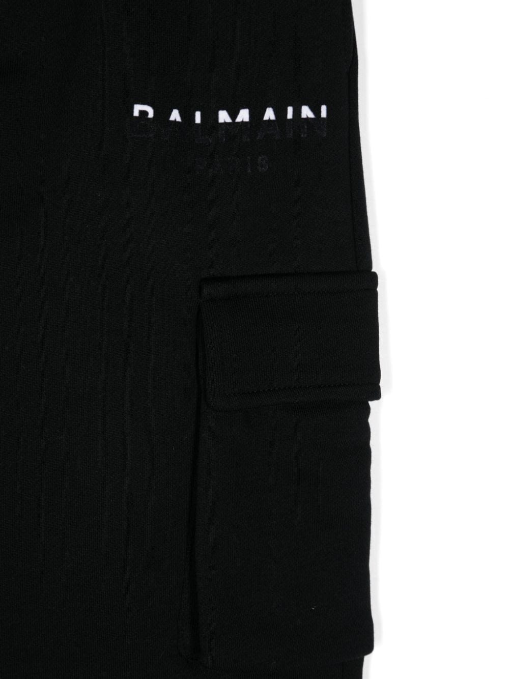 Pantaloni sportivi con stampa per bambino Balmain Kids nero con vita elasticizzata - Rubino Kids