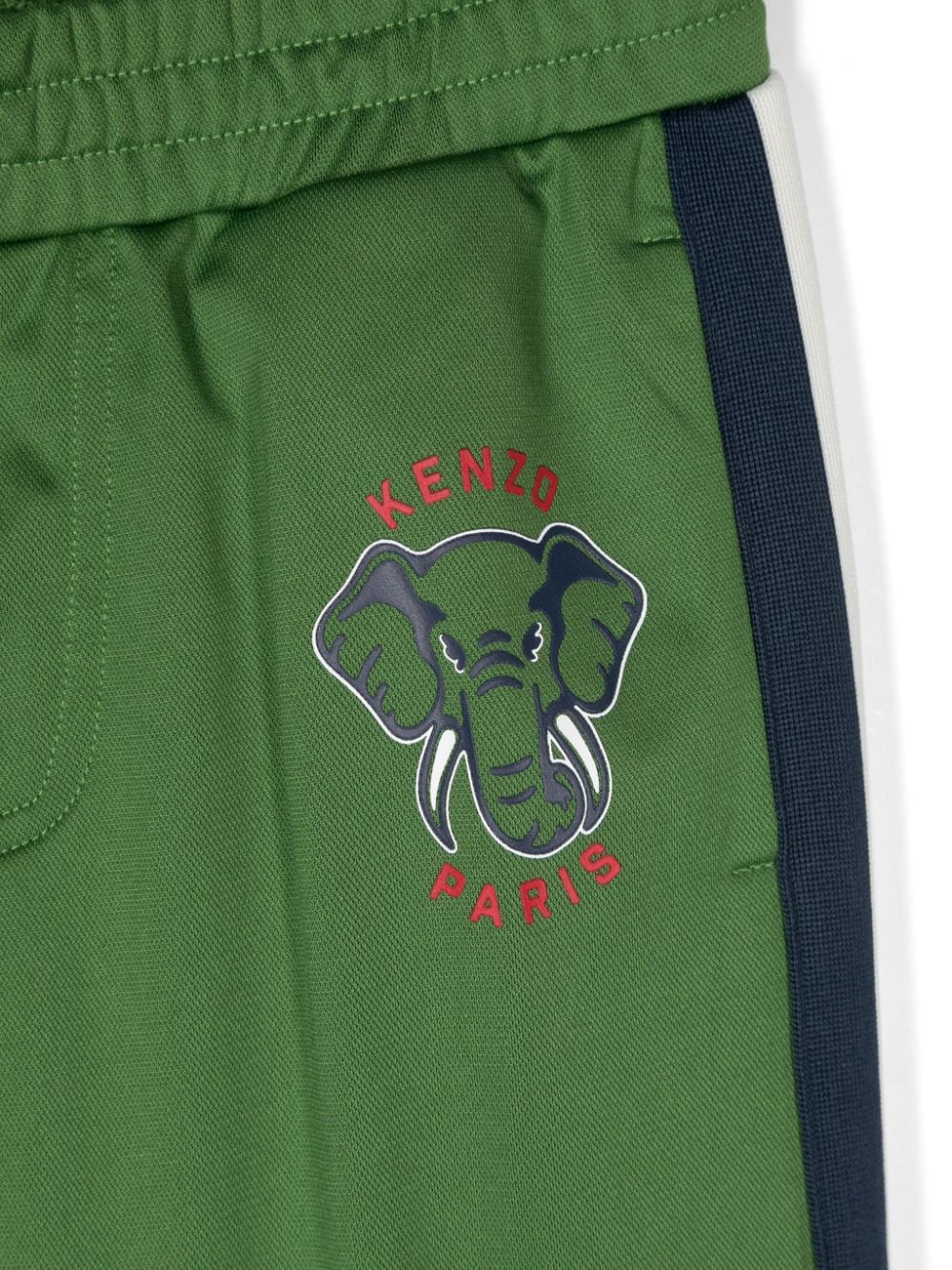 Pantaloni sportivi con stampa per bambino Kenzo Kids verde con vita media - Rubino Kids