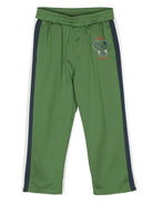 Pantaloni sportivi con stampa per bambino Kenzo Kids verde con vita media - Rubino Kids