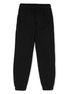 Pantaloni sportivi con stampa per bambino MSGM Kids nero con trama jersey - Rubino Kids