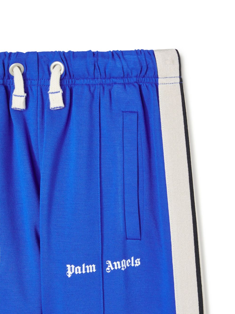 Pantaloni sportivi con stampa per bambino Palm Angels Kids blu con gamba ampia - Rubino Kids