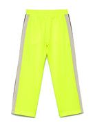 Pantaloni sportivi con stampa per bambino Palm Angels Kids giallo con vita elasticizzata - Rubino Kids