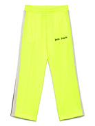 Pantaloni sportivi con stampa per bambino Palm Angels Kids giallo con vita elasticizzata - Rubino Kids