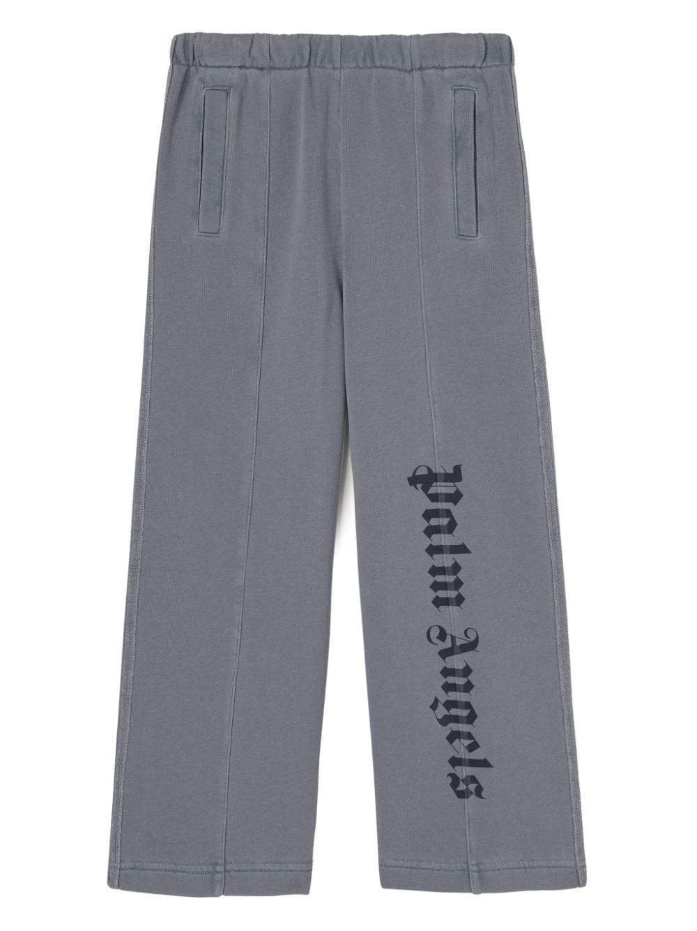 Pantaloni sportivi con stampa per bambino Palm Angels Kids grigio con vita elasticizzata - Rubino Kids