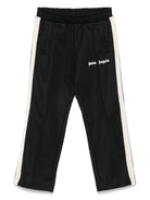 Pantaloni sportivi con stampa per bambino Palm Angels Kids nero con vita elasticizzata - Rubino Kids