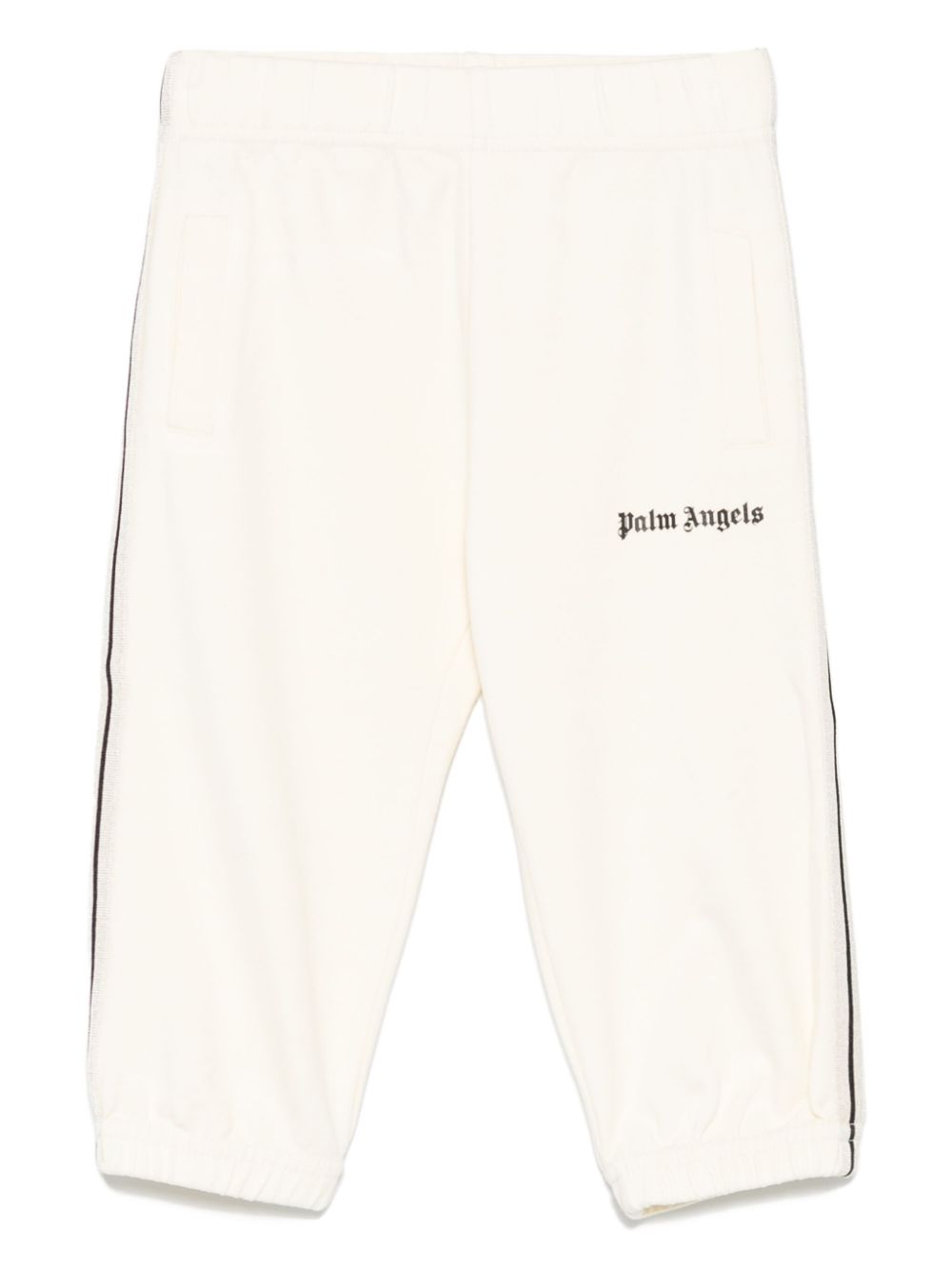 Pantaloni sportivi con stampa per neonato Palm Angels Kids beige con vita elasticizzata - Rubino Kids