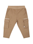 Pantaloni sportivi in stile cargo per neonato BOSS Kidswear beige con vita elasticizzata - Rubino Kids