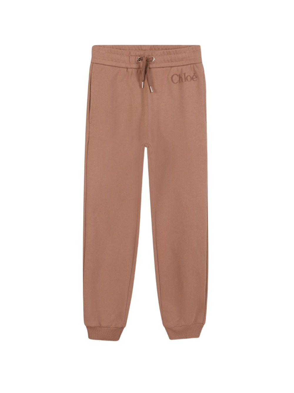 Pantaloni sportivi per bambina Chloé Kids marrone con coulisse - Rubino Kids
