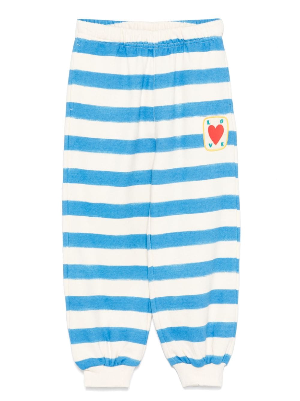 Pantaloni sportivi per bambina JELLYMALLOW Bird a righe azzurro e bianco - Rubino Kids