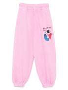 Pantaloni sportivi per bambina JELLYMALLOW Object rosa con stampa laterale - Rubino Kids