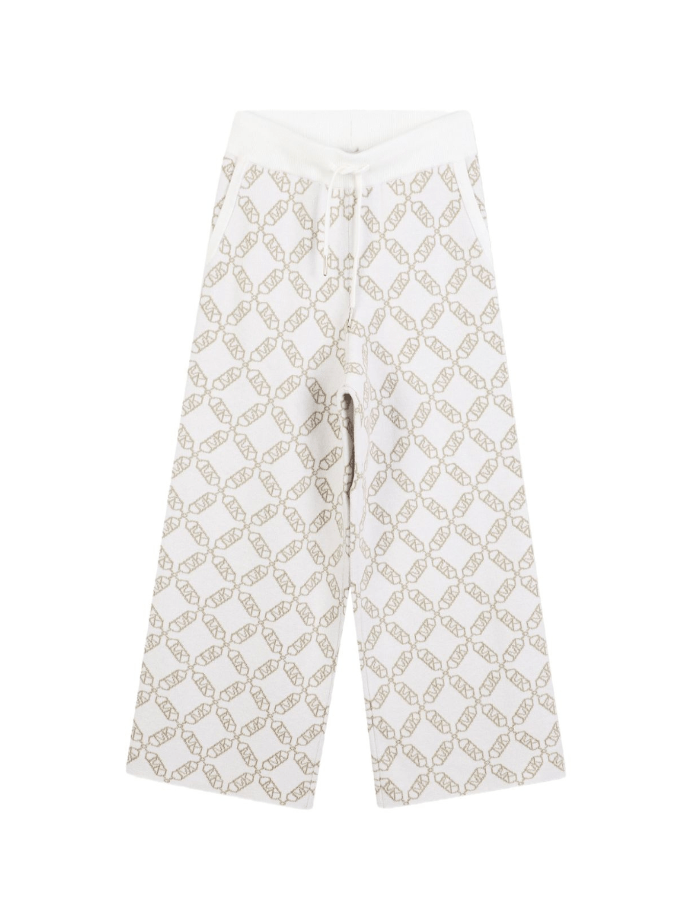 Pantaloni sportivi per bambina Michael Kors Kids bianchi con monogramma - Rubino Kids