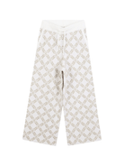 Pantaloni sportivi per bambina Michael Kors Kids bianchi con monogramma - Rubino Kids