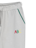 Pantaloni sportivi per bambina Mini Rodini grigio con ricamo ABC - Rubino Kids