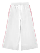 Pantaloni sportivi per bambina Monnalisa bianchi a fiori - Rubino Kids