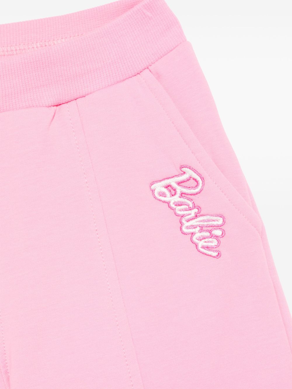 Pantaloni sportivi per bambina Monnalisa x Barbie rosa con gamba larga - Rubino Kids