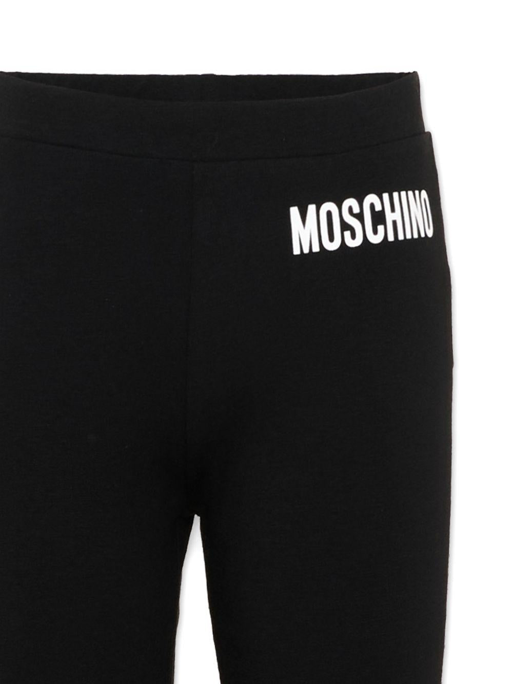 Pantaloni sportivi per bambina Moschino Kids neri svasati - Rubino Kids