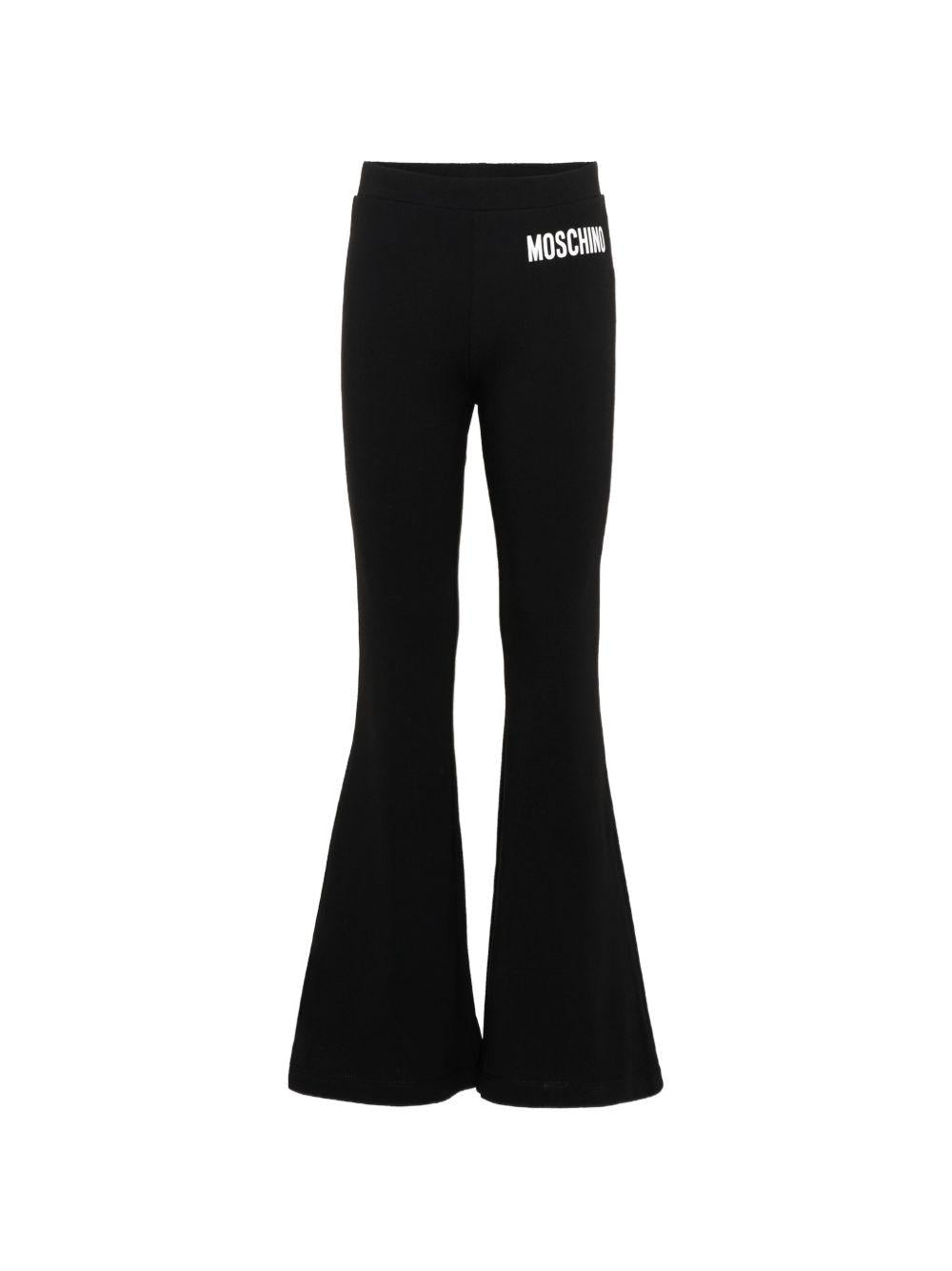 Pantaloni sportivi per bambina Moschino Kids neri svasati - Rubino Kids