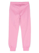 Pantaloni sportivi per bambina Moschino Kids rosa con stampa Teddy Bear - Rubino Kids