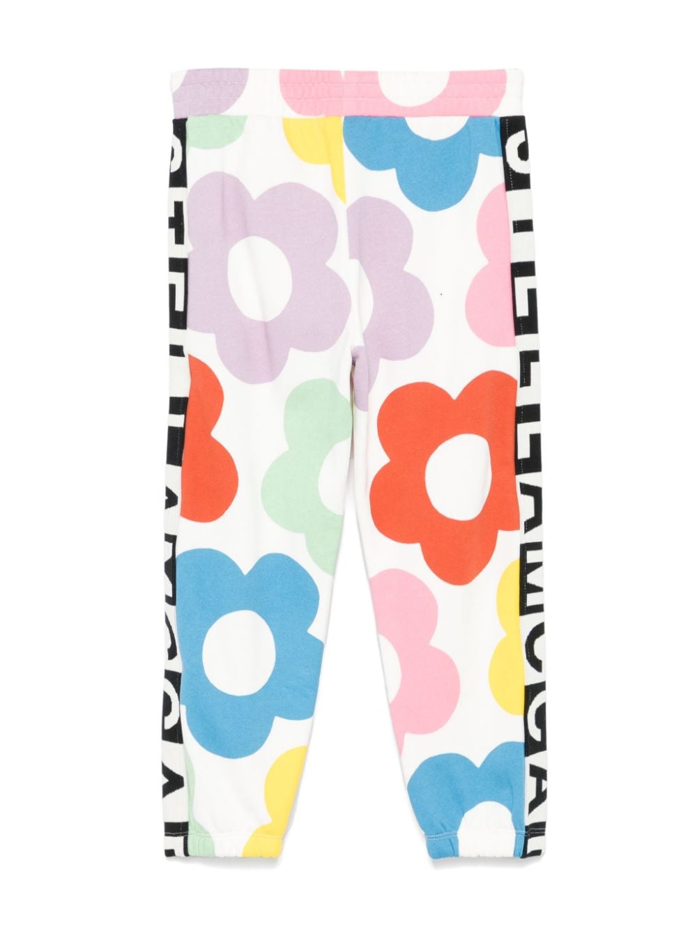 Pantaloni sportivi per bambina Stella McCartney Kids bianchi a fiori - Rubino Kids