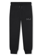 Pantaloni sportivi per bambina The Marc Jacobs Kids nero con logo goffrato - Rubino Kids