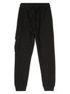 Pantaloni sportivi per bambino Calvin Klein Kids nero con applicazione logo - Rubino Kids