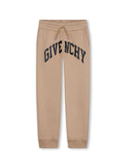 Pantaloni sportivi per bambino Givenchy Kids beige con stampa logo sul cavallo - Rubino Kids