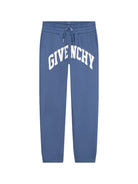 Pantaloni sportivi per bambino Givenchy Kids blu con stampa logo sul cavallo - Rubino Kids