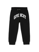 Pantaloni sportivi per bambino Givenchy Kids nero con stampa logo sul cavallo - Rubino Kids