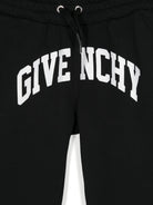 Pantaloni sportivi per bambino Givenchy Kids nero con stampa logo sul cavallo - Rubino Kids