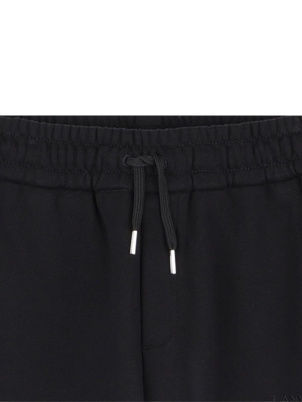 Pantaloni sportivi per bambino Lanvin Enfant nero con inserti - Rubino Kids