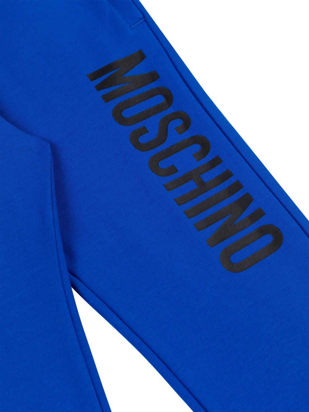 Pantaloni sportivi per bambino Moschino Kids blu con stampa logo - Rubino Kids