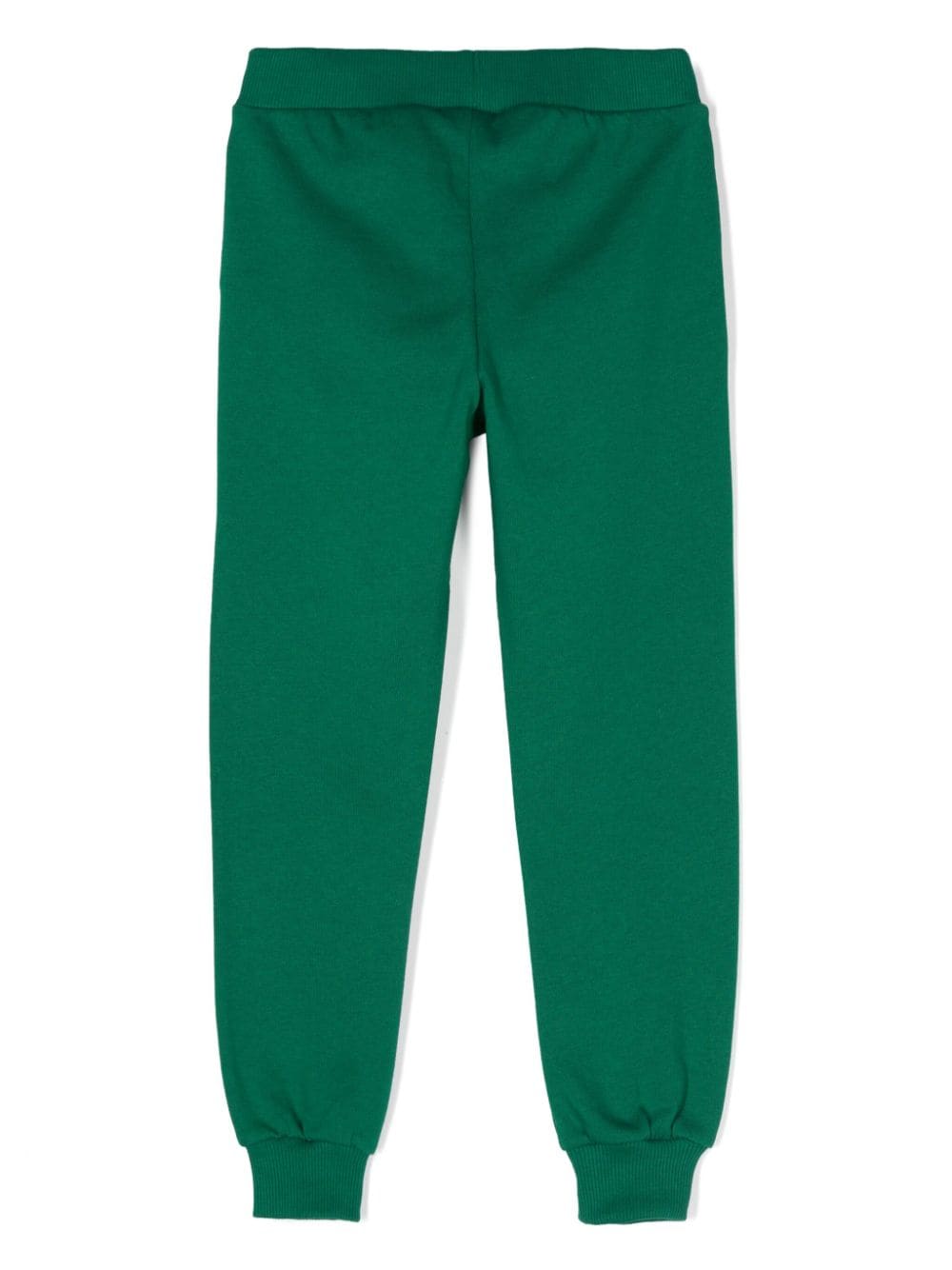 Pantaloni sportivi per bambino Moschino Kids verde con stampa Teddy Bear - Rubino Kids