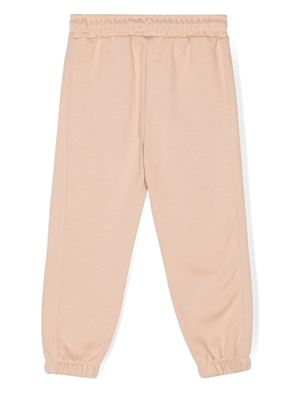 Pantaloni sportivi per bambino MSGM Kids beige con stampa logo sulla gamba - Rubino Kids