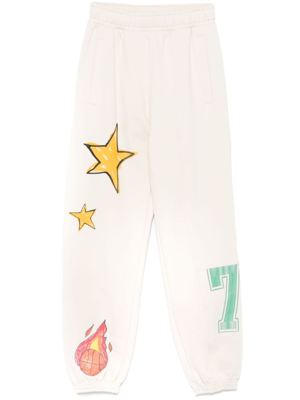 Pantaloni sportivi per bambino Puma Kids Getting Crafty bianco con stampa sulla gamba - Rubino Kids