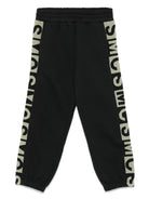 Pantaloni sportivi per bambino Stella McCartney Kids neri con logo jacquard - Rubino Kids