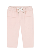 Pantaloni sportivi per neonata Chloé Kids rosa in cotone con vita elasticizzata - Rubino Kids