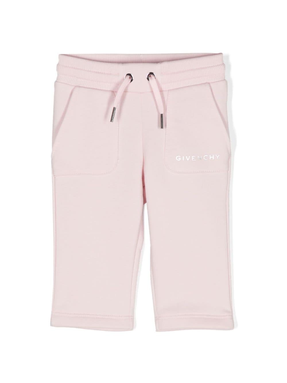 Pantaloni sportivi per neonata Givenchy Kids rosa con stampa sulla gamba - Rubino Kids